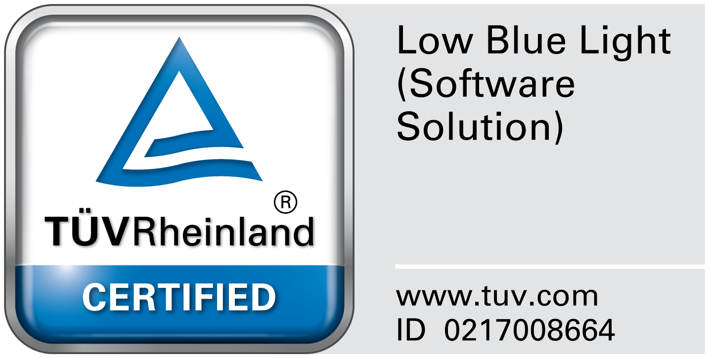 TÜV Rheinland: Low Blue Light (Software Solution)
