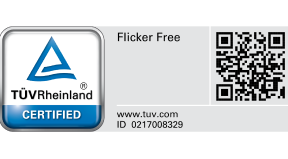 TÜV Rheinland flicker-free certified