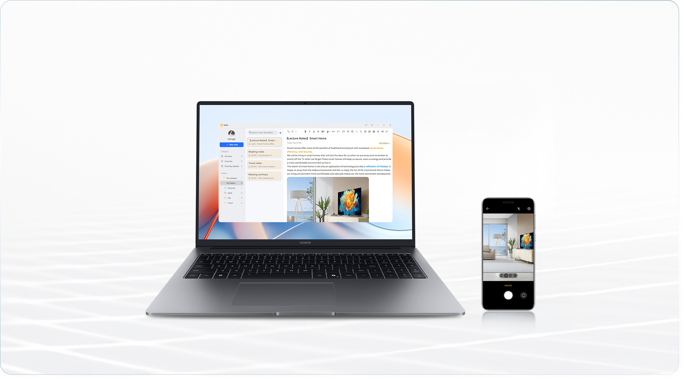 HONOR AI WorkStation, Global Favorite,and HONOR Notes, an all-round enhancement of your productivity. 1